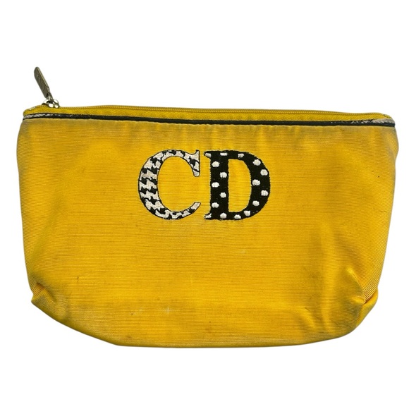 Christian Dior Vintage Yellow Pouch with CD Monogram - Picture 1 of 8